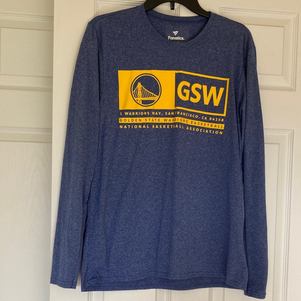 Fanatics Blue and Yellow GSW Long Sleeve Tee